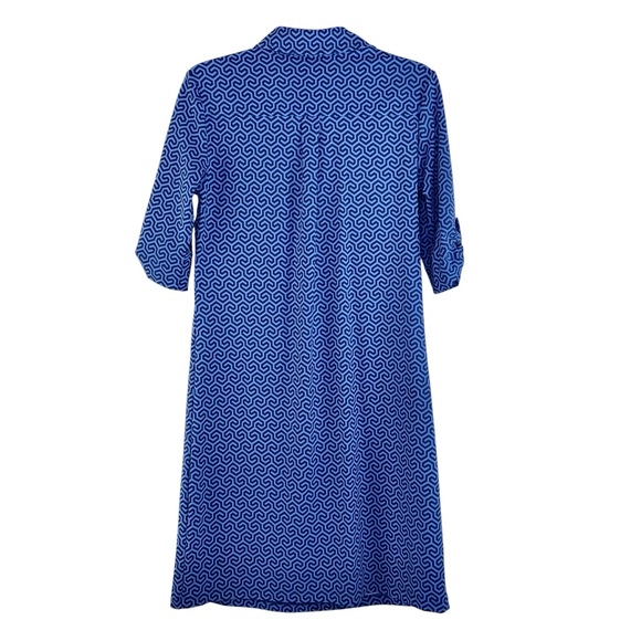 NWOT JMclaughlin Lawrence Geometric Sheath Dress in Blue - Picture 6 of 7